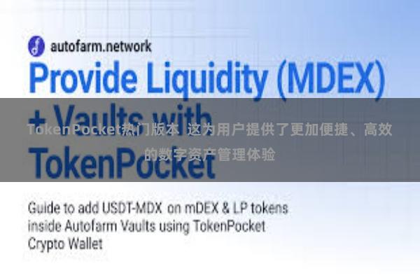 TokenPocket热门版本  这为用户提供了更加便捷、高效的数字资产管理体验
